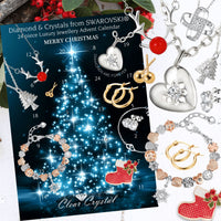 Moissanite & Austrian Crystal Jewellery Advent Calendar + FREE SNOWFLAKE NECKLACE