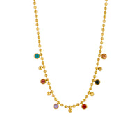 Gold Filled 18K Multi Colour CZ Necklace