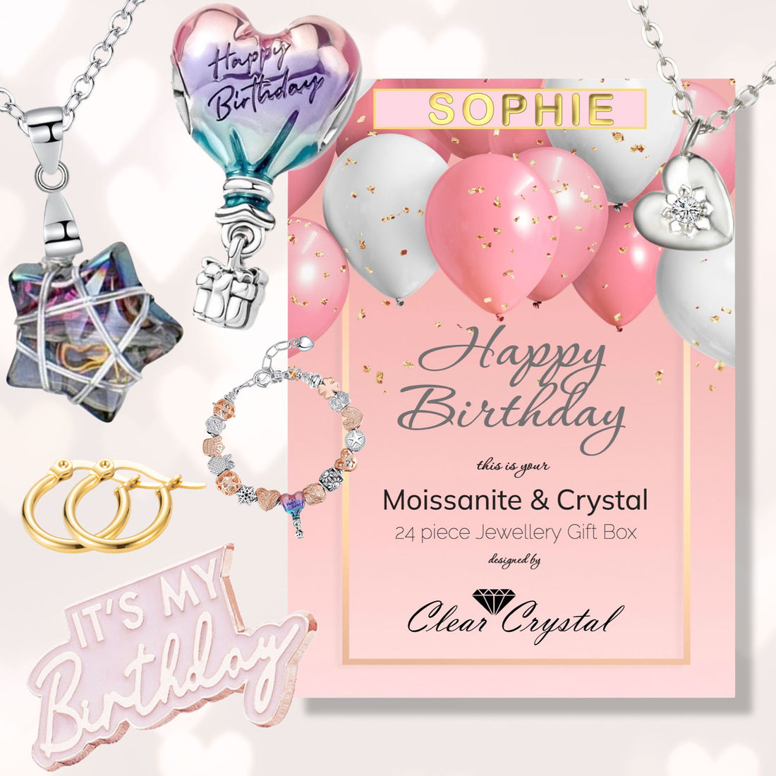 Moissanite & Crystal 24 piece Jewellery Box Set