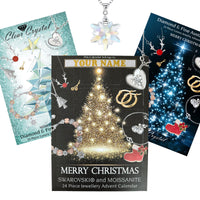 Moissanite & Austrian Crystal Jewellery Advent Calendar + FREE SNOWFLAKE NECKLACE